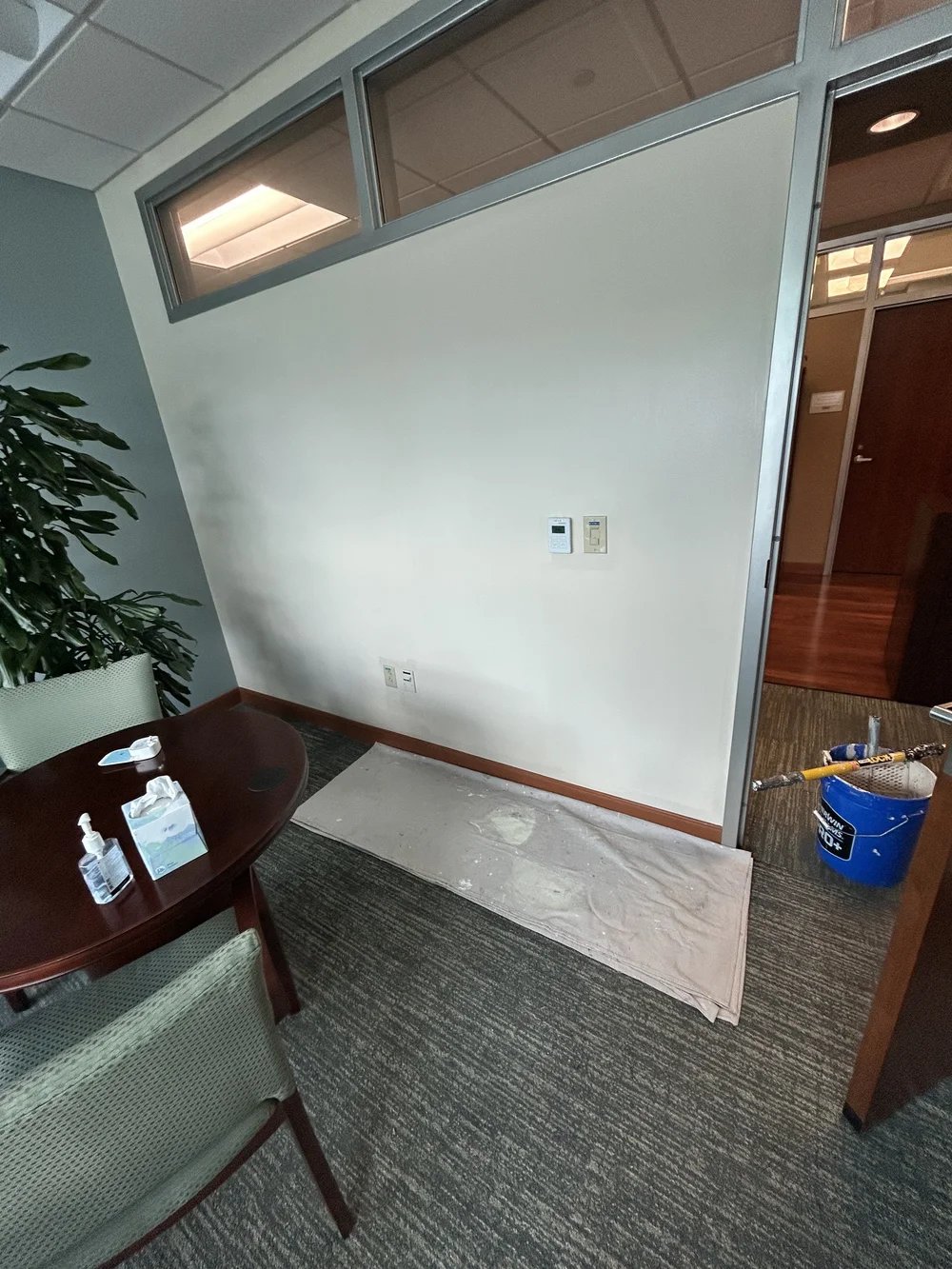 Wall prep & floor protection